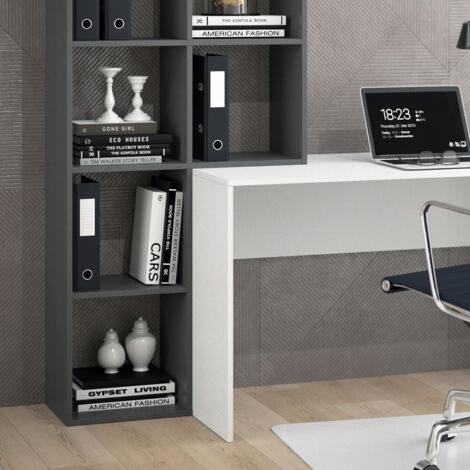 Bureau Mara, blanc/anthracite, 166.8 x 59 cm, Vicco