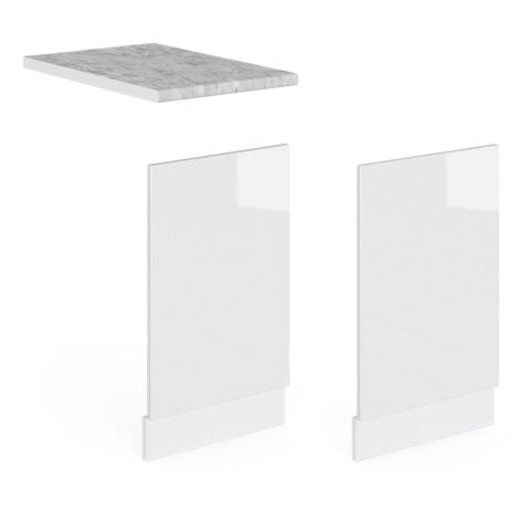 Façade R-Line, Blanc Haute brillance, 45 cm sans plan de travail, Vicco