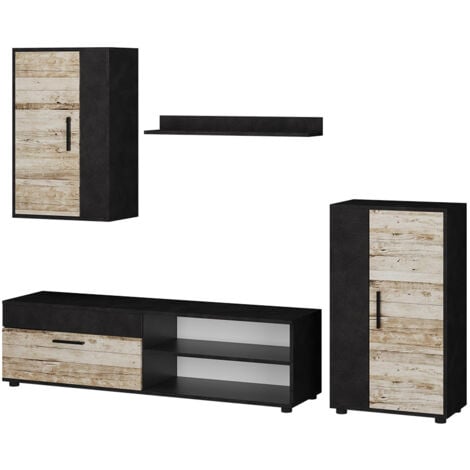 Meuble-paroi Berno, Beige, Lot de 4, Vicco