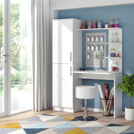Bureau Tessa, Blanc, 122.9 x 52 cm, Vicco