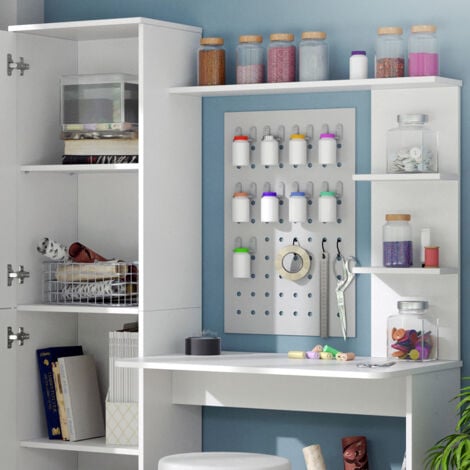 Bureau Tessa, Blanc, 122.9 x 52 cm, Vicco