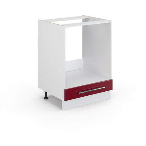 Meuble pour four Fame-Line, Rouge bordeaux Haute brillance, 60 cm sans plan de travail, Vicco