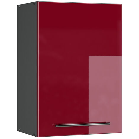 Elément haut de cuisine Fame-Line, Rouge bordeaux Haute brillance, 50 cm, Vicco