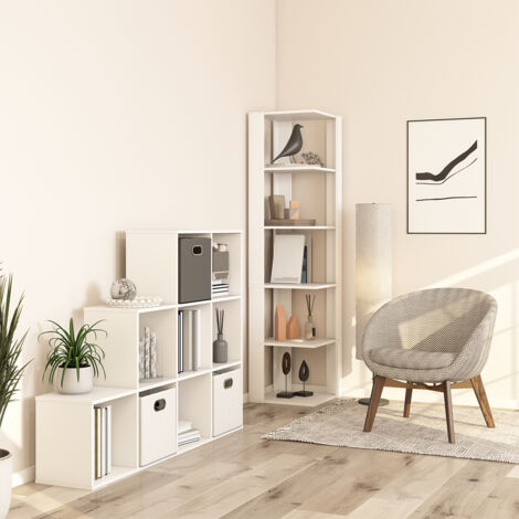 Étagère d'angle Amina, Blanc, 45 x 180 cm, Vicco