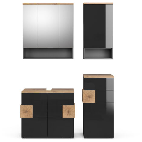 Ensemble de meubles de salle de bain Eden, Anthracite, 4 parties, Vicco