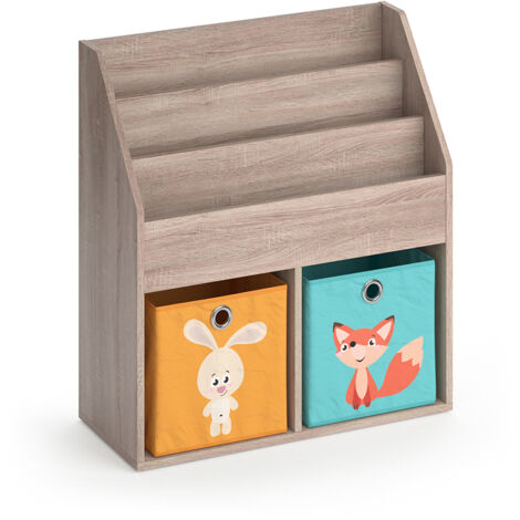 Bibliothèque enfant Luigi, Sonoma, 72 x 79 cm avec 2 boxes pliants opt.1, Vicco (1/5)