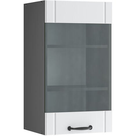 Meuble de cuisine haut vitré Fame-Line, Blanc campagne, 40 cm, Vicco (1/5)