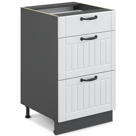 Meuble cuisine Fame-Line, Blanc campagne, 50 cm sans plan de travail, Vicco
