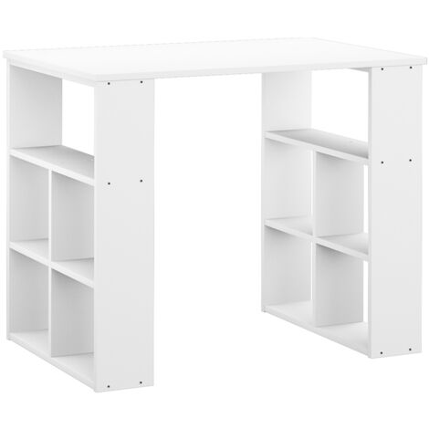 Bureau Vicco Ruben Blanc Mat – 140x65 Cm, Avec Placard Et Tiroirs, Pour Bureau Ou étude