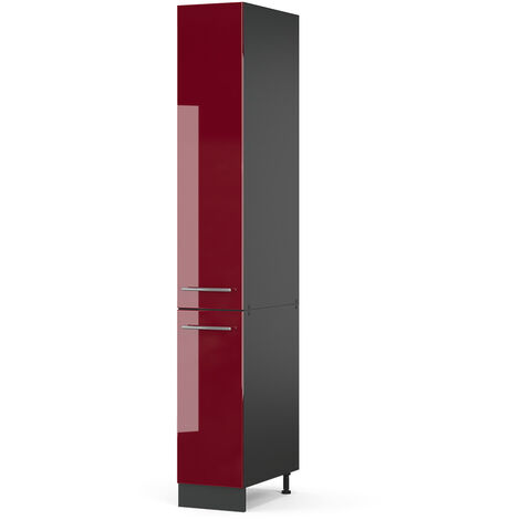 Meuble haute de cuisine Fame-Line, Rouge bordeaux Haute brillance, 30 cm, Vicco