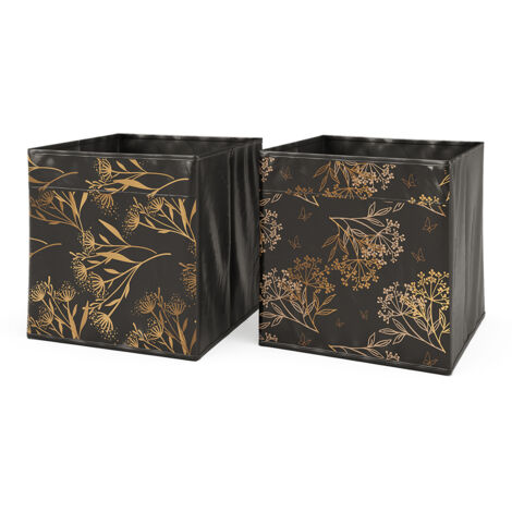 Boîte pliante , noir/or, 30 x 30 cm Set de 2 options1, Vicco (1/5)