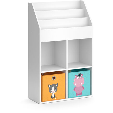 Bibliothèque enfant Luigi, Blanc, 72 x 114.2 cm avec 2 boxes pliants, Vicco (1/5)