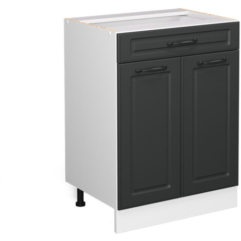 Meuble cuisine R-Line, Anthracite campagne, 60 cm avec tiroir, sans plan de travail, Vicco