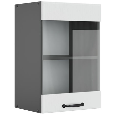 Meuble de cuisine haut vitré R-Line, Blanc campagne, 40 cm, Vicco