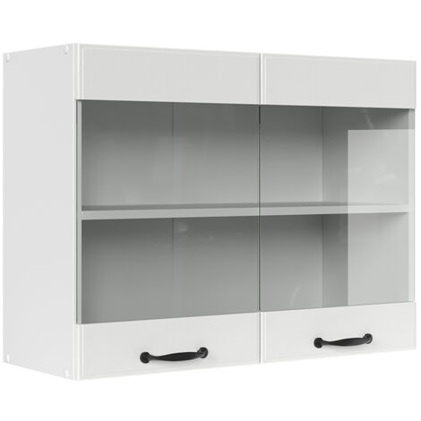 Meuble de cuisine haut vitré R-Line, Blanc campagne, 80 cm, Vicco (1/5)