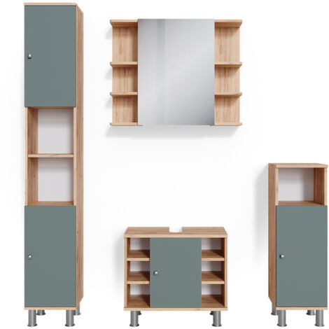 Ensemble de meubles de salle de bain Fynn, Vert, 4 parties, Vicco