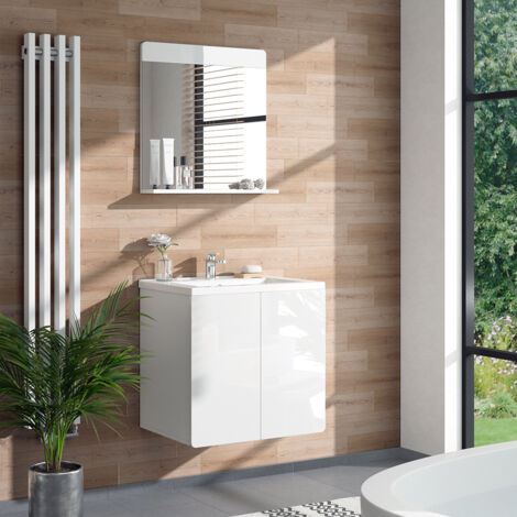 Miroir mural Izan, Blanc Haute brillance, 60 x 62 cm, Vicco