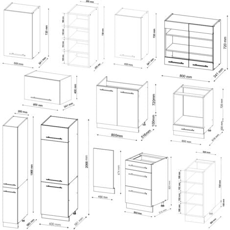 Cuisine Fame-Line, Bordeaux haute brillance/blanc, 355 cm sans plan de travail, Vicco