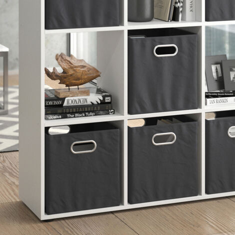 Meuble de rangement cube Nove, Blanc, 104 x 108 cm avec 6 boîtes pliantes, Vicco