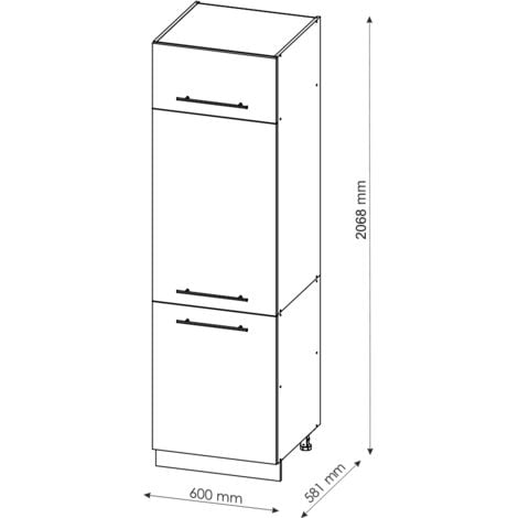 Armoire pour frigo Fame-Line, Anthracite Haute brillance, 60 cm, Vicco