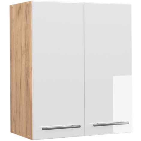Elément haut de cuisine Fame-Line, Blanc Haute brillance, 60 cm, Vicco