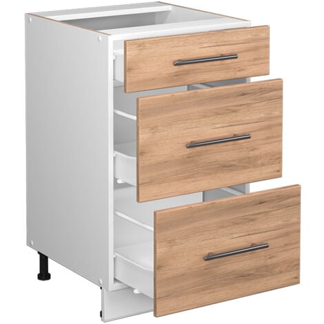 Meuble cuisine Fame-Line, Chêne de force doré, 50 cm sans plan de travail, Vicco