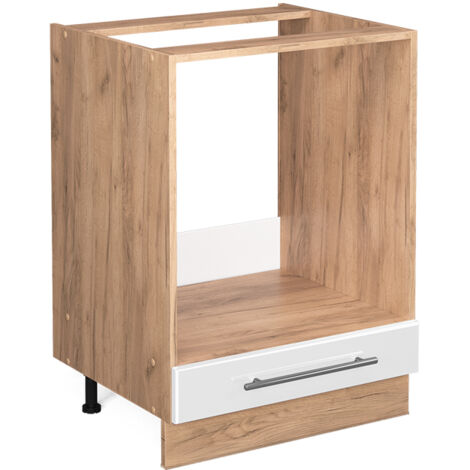 Meuble pour four Fame-Line, Blanc Haute brillance, 60 cm sans plan de travail, Vicco