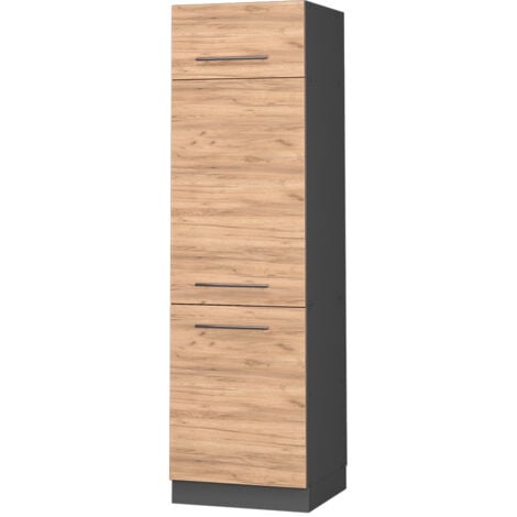 armoire micro-ondes Fame-Line, Anthracite-or/Blanc, 60 cm ouvert, Vicco, 60 cm ouvert