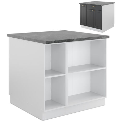 Îlot de cuisine Fame-Line, Anthracite-or/blanc, 90 cm avec tiroir, sans plan de travail, Vicco (1/5)
