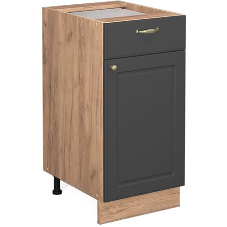 Meuble cuisine Fame-Line, Anthracite-or, 40 cm sans plan de travail, Vicco