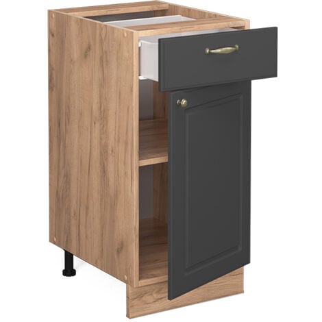 Meuble cuisine Fame-Line, Anthracite-or, 40 cm sans plan de travail, Vicco
