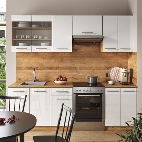 Îlot De Cuisine Vicco Fame-Line - 90 Cm - Blanc Chêne - Neuf En Carton