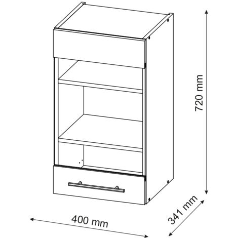 Meuble de cuisine haut vitré Fame-Line, Vert Or Campagne, 40 cm, Vicco