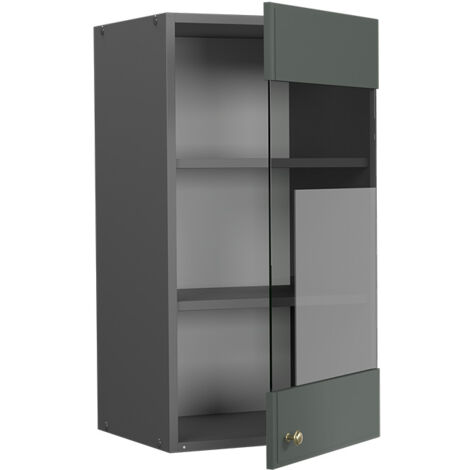 Meuble de cuisine haut vitré Fame-Line, Vert Or Campagne, 40 cm, Vicco