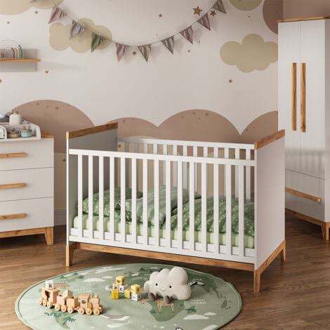 Set de chambre d'enfant Malia, blanc/chêne, Lot de 4, Vitalispa