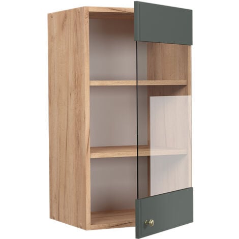 Meuble de cuisine haut vitré Fame-Line, Vert Or Campagne, 40 cm, Vicco