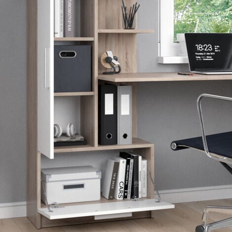 Bureau Tomy, Sonoma/blanc, 150 x 59.3 cm, Vicco
