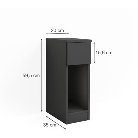Table de chevet, table de nuit, table d'appoint noir 34,5x39x62 cm