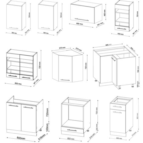 Cuisine D'angle Fame-Line Verte Et Anthracite - 160 X 190 Cm Sans Plan De Travail - Modules Avec Fermeture Douce Et Tiroirs Métalliques - 6