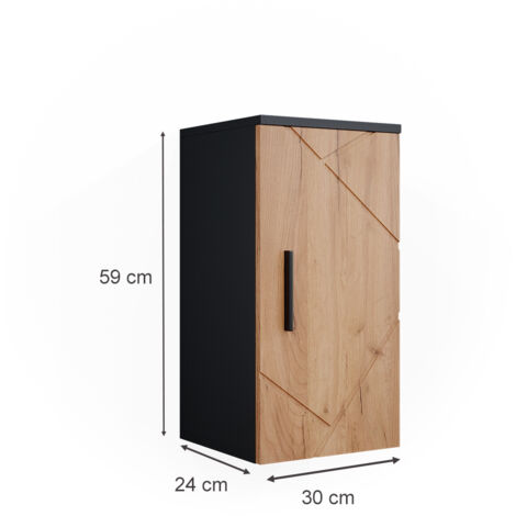 Vicco Murale de Salle de Bain Irma, Anthracite Haute Brillance, 30 x 59 cm129 - Maison