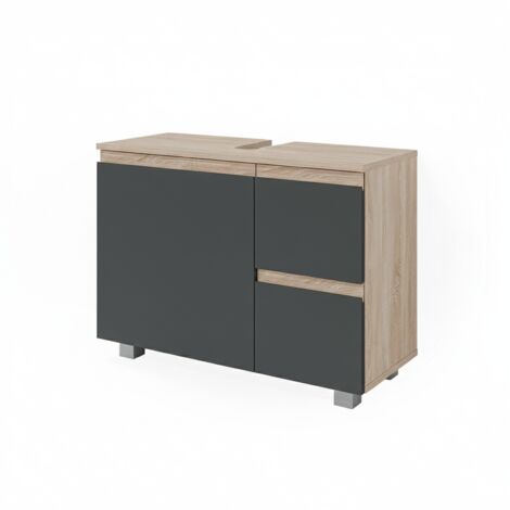 Meuble sous vasque simple J-Shape, Anthracite, 80 x 60.8 cm, Vicco