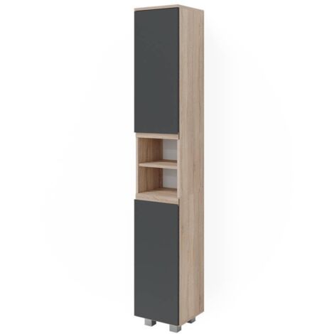 Meuble de rangement de salle de bain J-Shape, Sonoma, 30 x 190 cm, Vicco