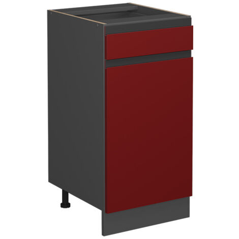 Meuble cuisine R-Line, Rouge, 40 cm J-Shape, sans plan de travail, Vicco