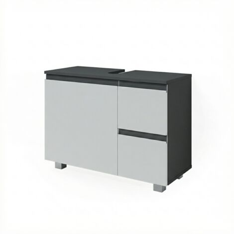 Meuble sous vasque simple J-Shape, Anthracite/blanc, 80 x 60.8 cm, Vicco