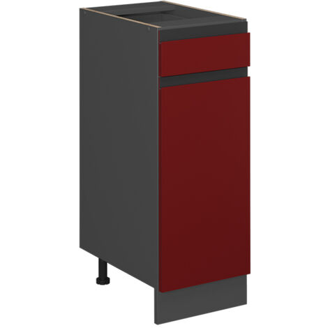 Meuble cuisine R-Line, Rouge, 30 cm J-Shape, sans plan de travail, Vicco