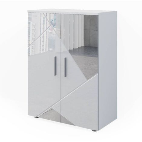 Meuble salle de bain Irma, Blanc brillant avec inserts, 60x81cm, Vicco