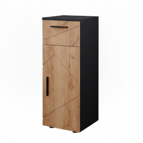 Meuble de rangement de salle de bain Irma, Chêne de force doré, 30 x 81 cm, Vicco