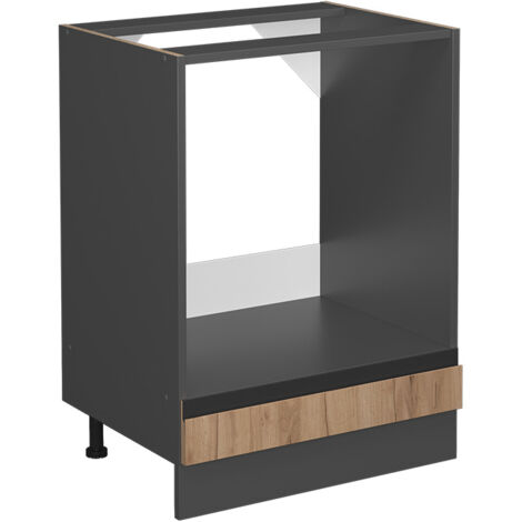 Meuble pour four R-Line, Chêne de force doré, 60 cm J-Shape, sans plan de travail, Vicco