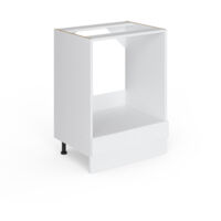 Meuble bas universel R-Line, Blanc Haute brillance, 60 cm avec grande niche, sans plan de travail, Vicco