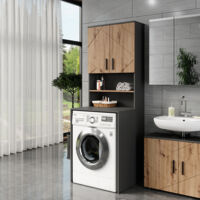 Vicco Armoire pour machine à laver Luis blanc/bois